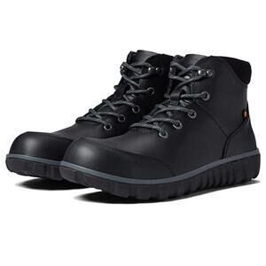 Bogs Mens Benson Composite Safety Toe Work Boots US 11 Black Leather GUC